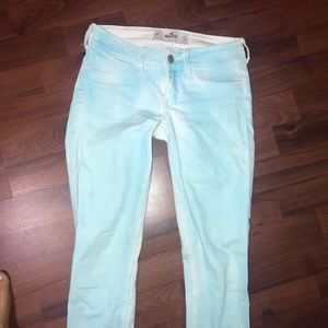 White and Blue Washed Denim Hollister Jeggings